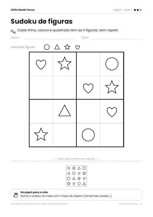 Página de sudoku de figuras
